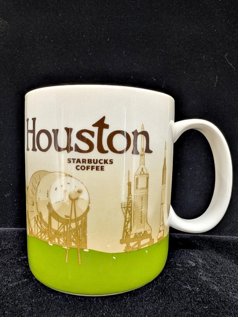 Starbucks Houston City Mug Global Icon Collection 2011 Texas White/Green CeramIc